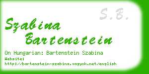 szabina bartenstein business card